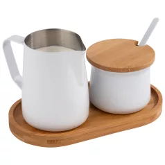 Set latiera si zaharnita alb Miluro