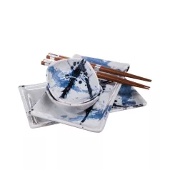 Set Sushi 2 farfurii 2 boluri si betisoare MIJ