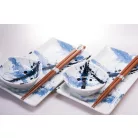 Set Sushi 2 farfurii 2 boluri si betisoare MIJ