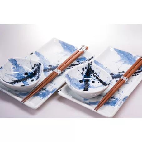 Set Sushi 2 farfurii 2 boluri si betisoare MIJ