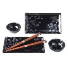 Set Sushi 2 farfurii 2 boluri si betisoare MIJ