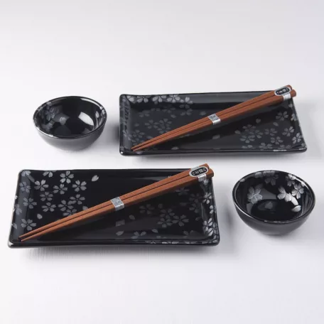 Set Sushi 2 farfurii 2 boluri si betisoare MIJ
