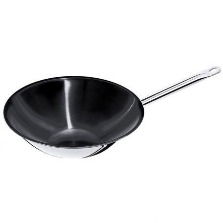 Wok inox 36 cm baza plata PTFE