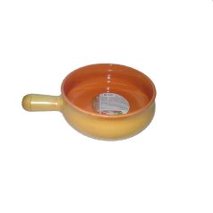 Vas ceramica termo 14 cm, tabac, 1 maner, De Silva