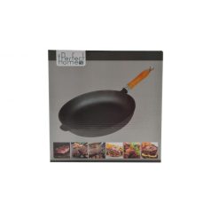 Tigaie fonta rotunda 26cm maner lemn