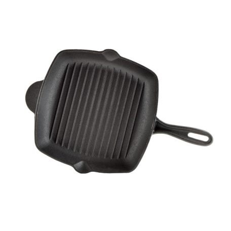 Tigaie fonta patrata grill cu cioc 25,5cm