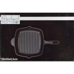 Tigaie fonta patrata grill cu cioc 25,5cm