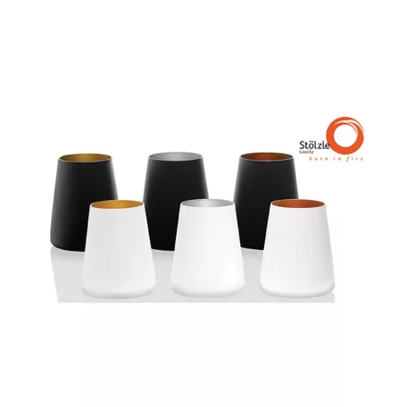 Pahar tumbler 380ml Stolzle Power alb mat argintiu