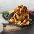 Tigaie fonta pentru pui la gratar 28cm