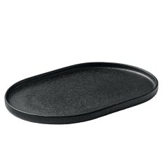 Platou oval 30cm cu relief linia Nara Black