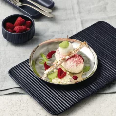 Platou rectangular cu relief 30x18cm linia Nara Black