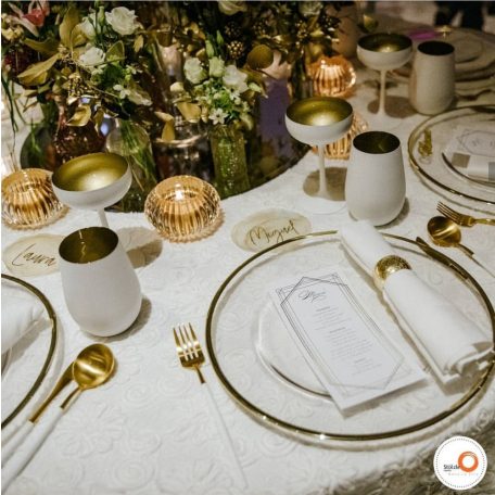 Cupa sampanie 230ml Stolzle Olympic Alb (mat) Auriu