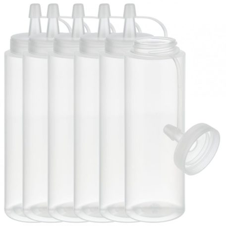 Set 6 flacon dozator flexibil 260ml Transparent