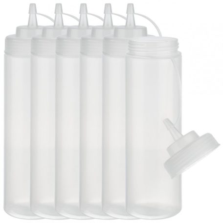 Set 6 flacon dozator flexibil 760ml Transparent