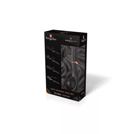 Set 4 ustensile bucatarie Negru Rose Gold