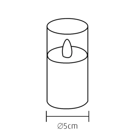 Set 3 lumanari LED in sticla diam 5cm inaltime 10 si 12,5 si 15cm
