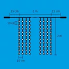 Perdea de lumini cu 400 LED alb 2x2m legare in serie
