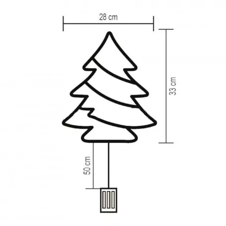 Decor fereastra brad 35 LED alba calda