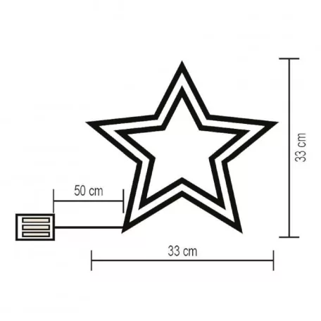 Decor fereastra stea 35 LED alba calda
