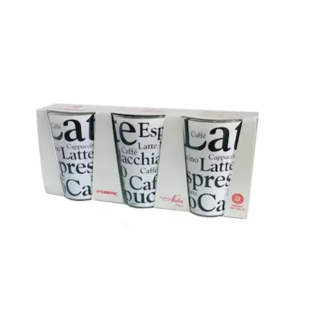 Set 3 pahare decorate Cappuccino 300ml Cerve
