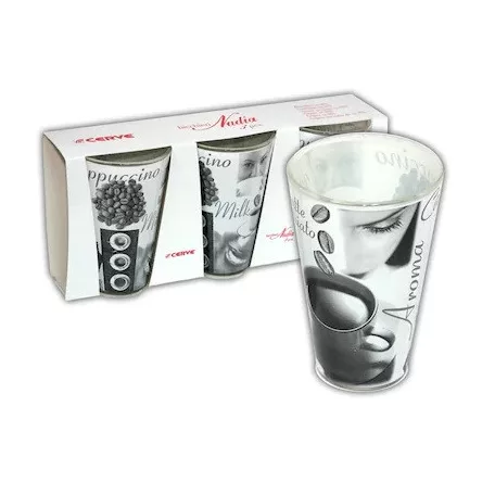 Set 3 pahare decorate Cafea 325ml Cerve