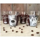 Set 3 pahare cafea cu suport si maner metalic 85ml 