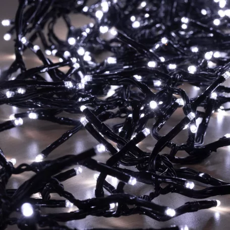 Ghirlanda LED cluster alb rece 8 programe timer telecomanda