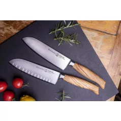 Cutit Santoku alveolata 16.5cm Messermeister Olive