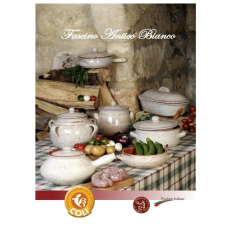 Vas ceramica termo 2 manere alb antic 14cm