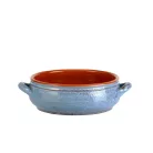 Vas ceramica termo 2 manere albastru antic 14cm