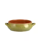 Vas ceramica termo 2 manere verde antic 14cm