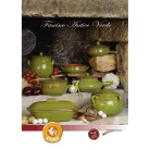 Vas ceramica termo 2 manere verde antic 14cm