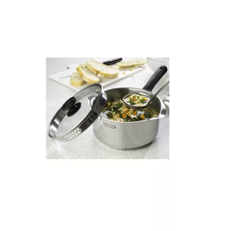 Cratita inox cu strecurator si capac 1.8L Pyrex