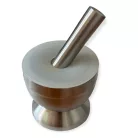 Mojar inox 10cm cu pistil si capac silicon 