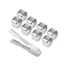 Set 8 cuburi inox pentru racire bautura+cleste