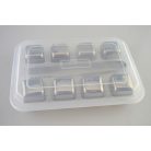 Set 8 cuburi inox pentru racire bautura+cleste