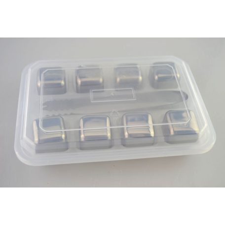 Set 8 cuburi inox pentru racire bautura+cleste